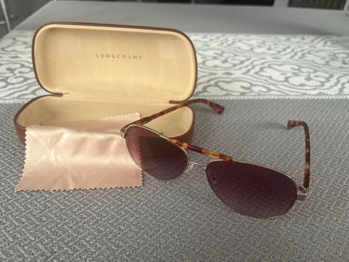 Lunettes de soleil femme Longchamp – verres dégradés violet + étui - photo numéro 3