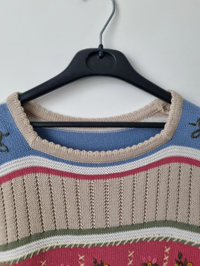Top en coton brodé coloré vintage - photo numéro 13