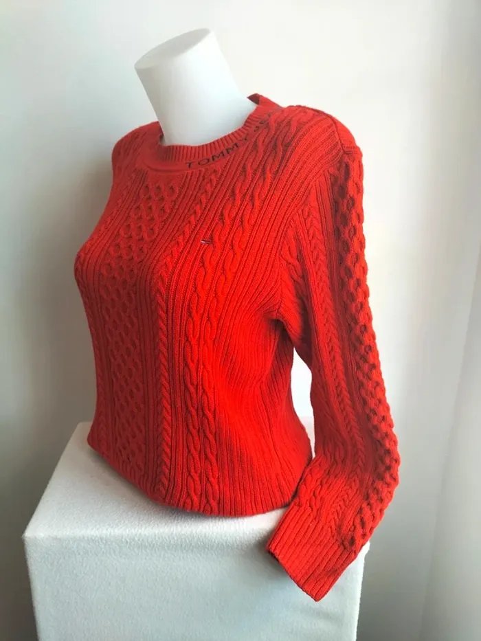 Pull Femmes Maille Torsadés 100% Coton - Tommy Jeans - Taille XL - photo numéro 4