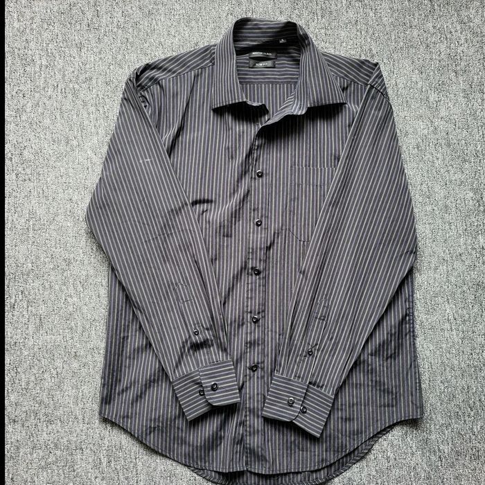 Chemise Master Class slim fit XL – rayures grises fines – manches longues – style habillé élégant