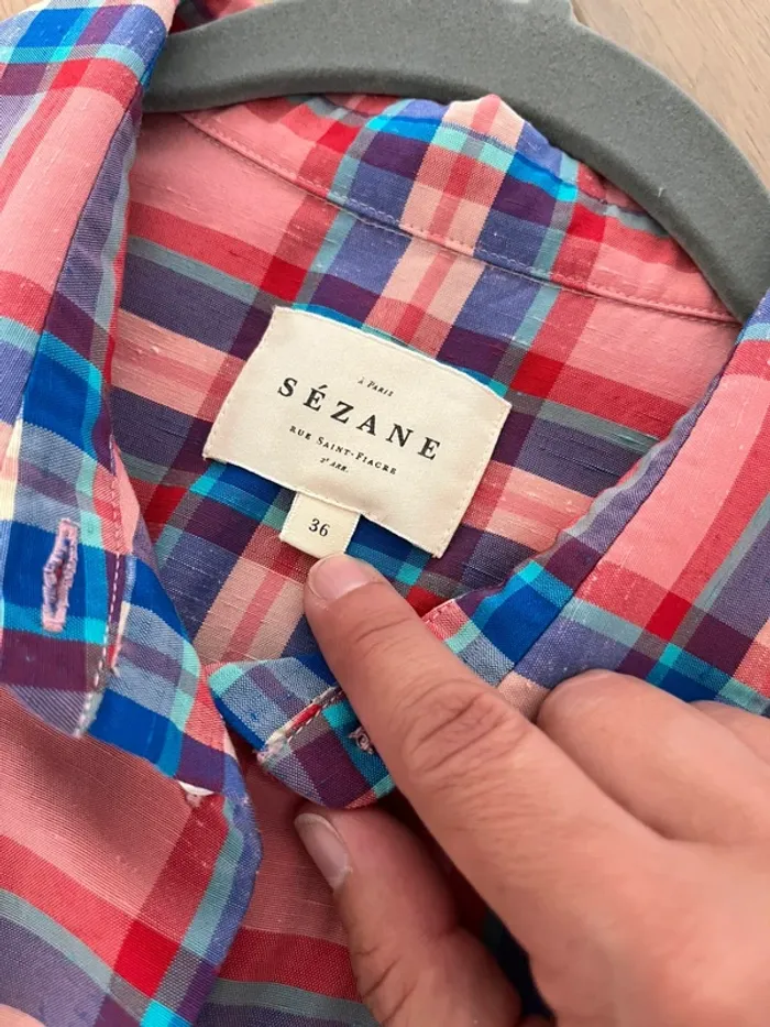 Robe portefeuille fermé à carreaux t.36 - photo numéro 3