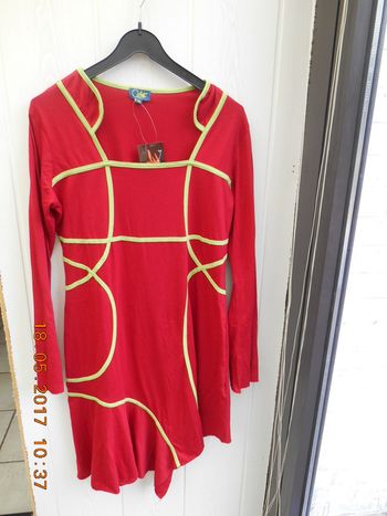 Robe Coline rouge et anis Neuve