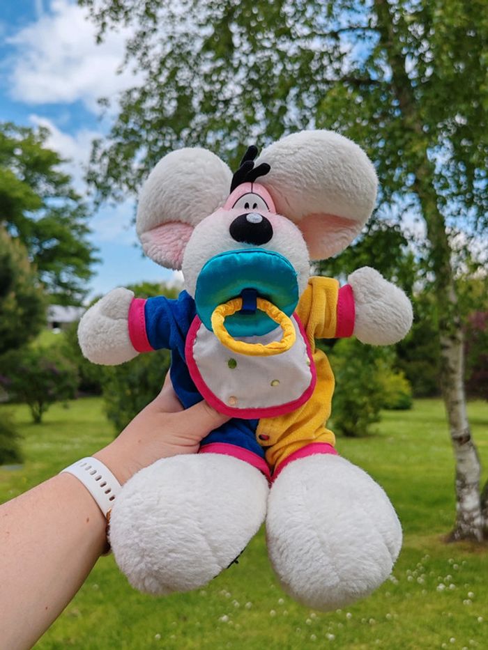 Peluche Diddl vintage - bébé avec tétine