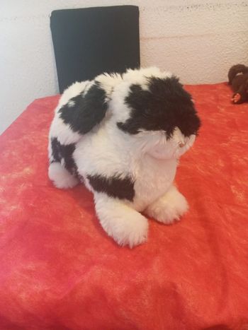 Peluche lapin blanc et noir