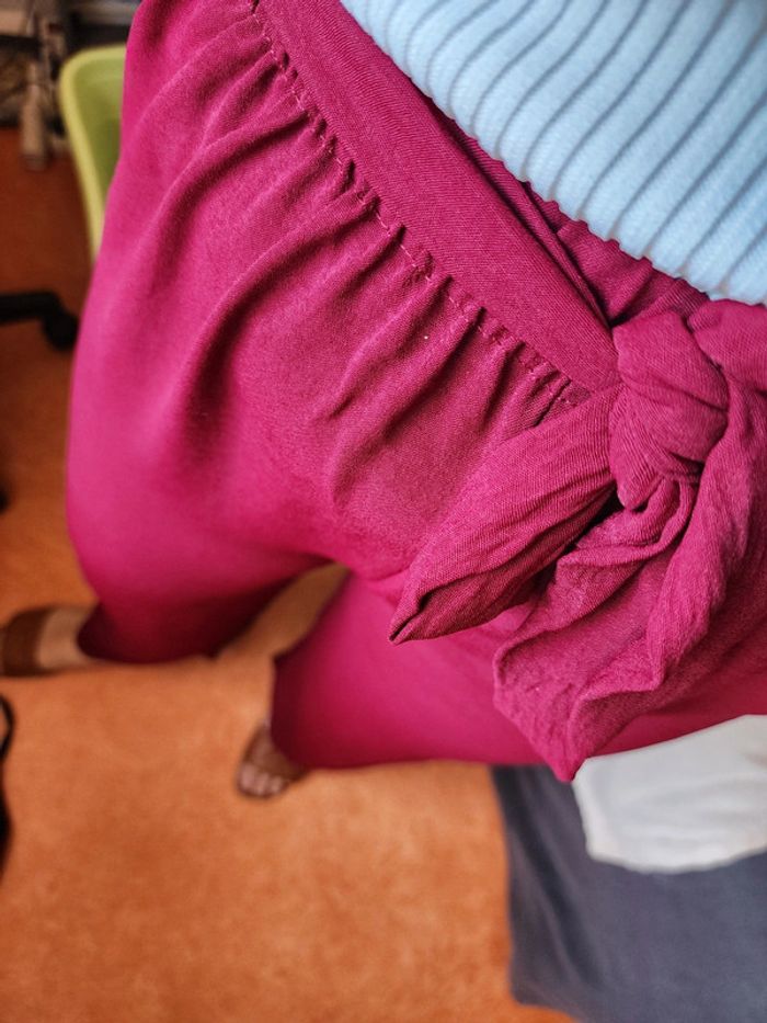 Pantalon à jambes larges / palazzo bordeaux 36/40 - photo numéro 3