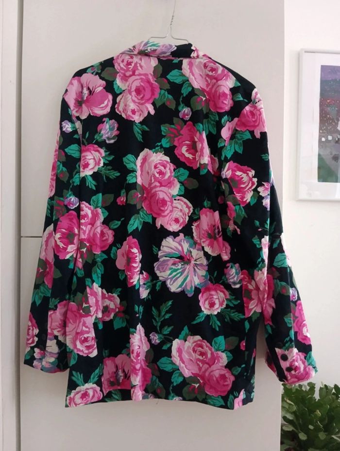 Veste vintage en coton à fleurs - photo numéro 5