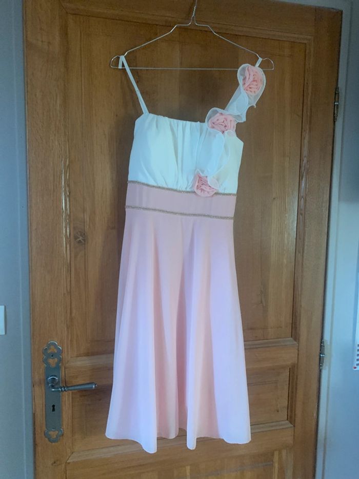 Robe cérémonie Boutique Magique TU rose et crème