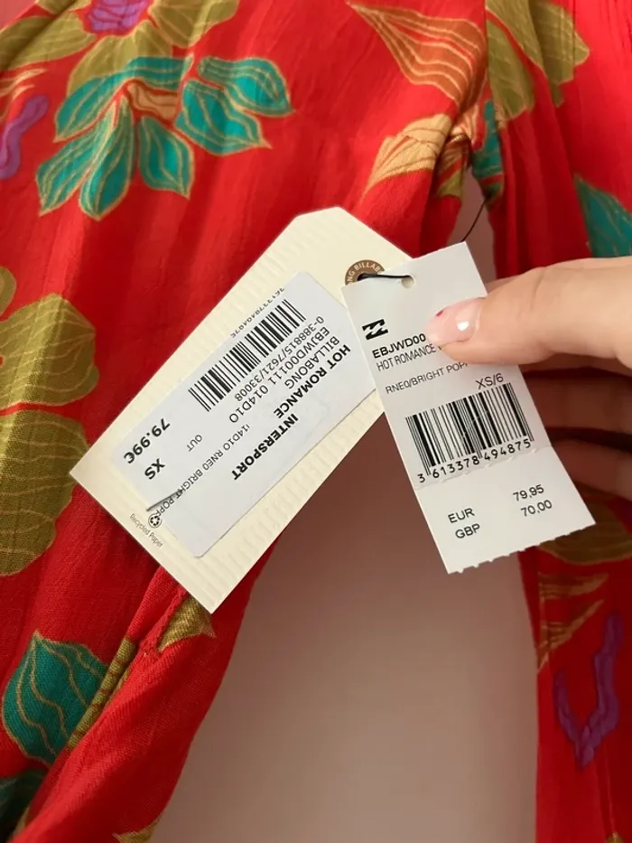 Robe rouge à fleurs - Billabong - photo numéro 7