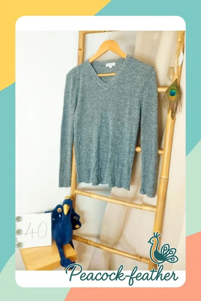 Pull fin côtelé gris pure&simple 40