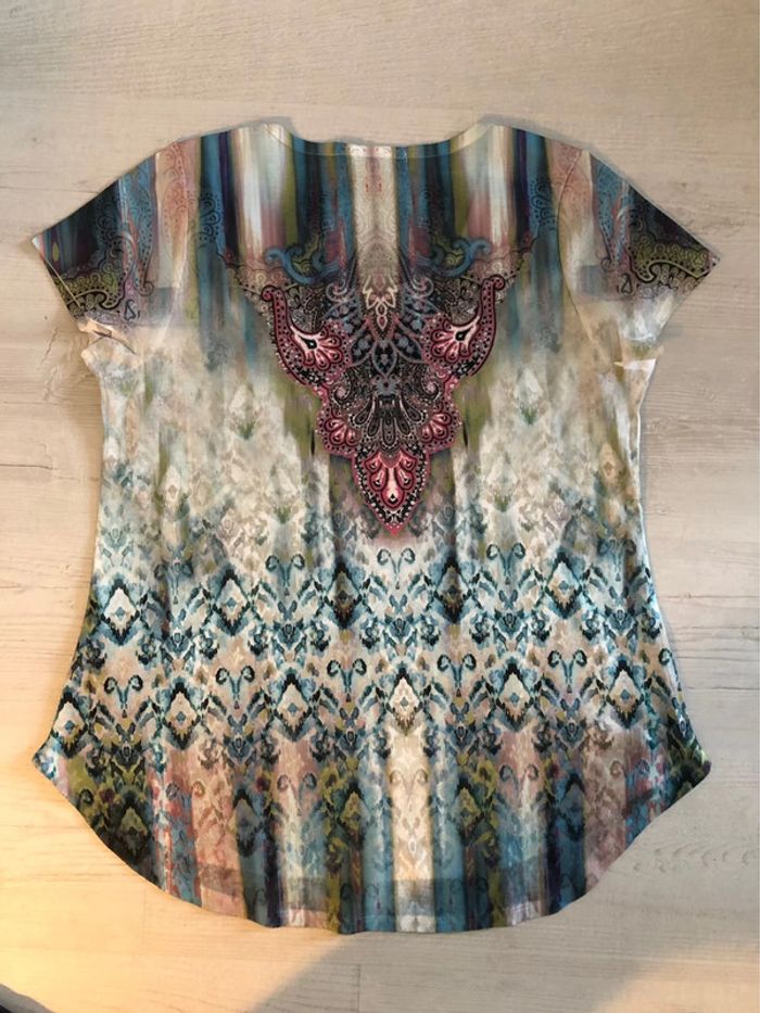 AN72:Blouse imprimée et strass TL (44/46) NEUVE - photo numéro 10