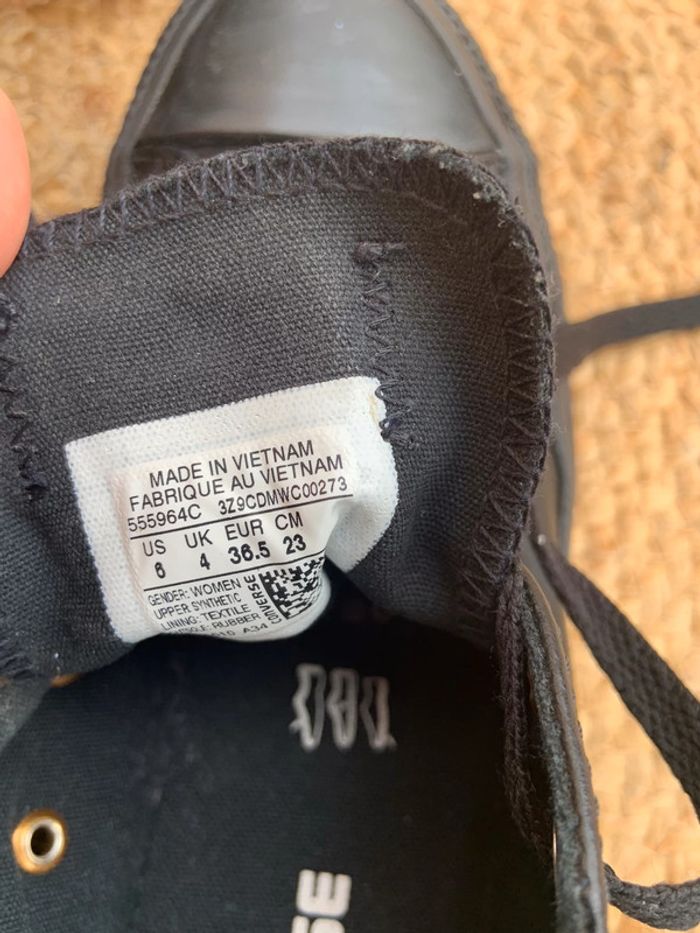 Femme 👩 Converse en cuir noir taille 36,5 - photo numéro 5