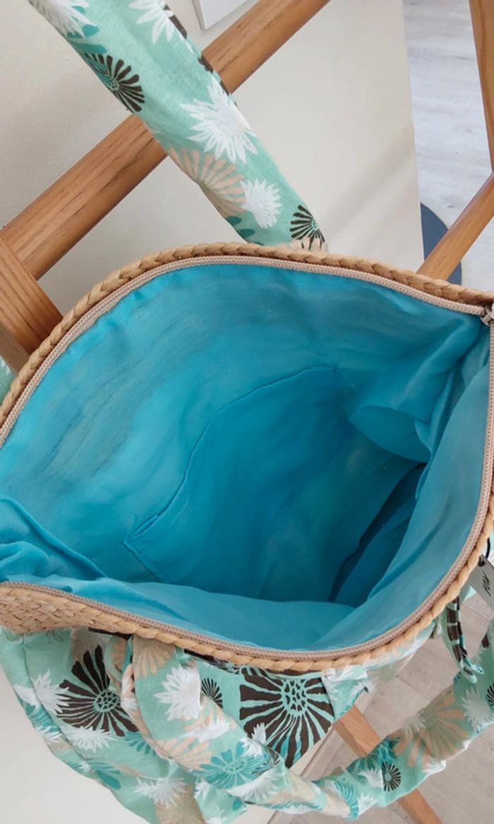 Sac bohème paille turquois Neuf avec Étiquette - photo numéro 10