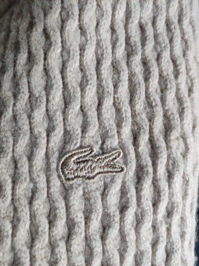 Pull Lacoste Torsadé en laine -Taille S - Comme neuf - photo numéro 4