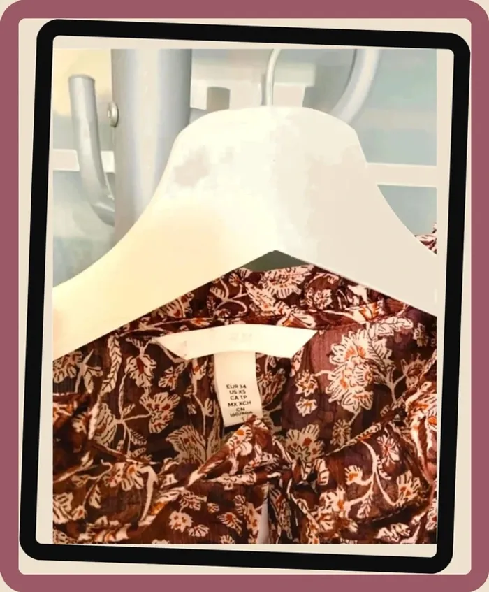 Magnifique blouse imprimée florale à volants neuve H&M T/34-36 - photo numéro 3