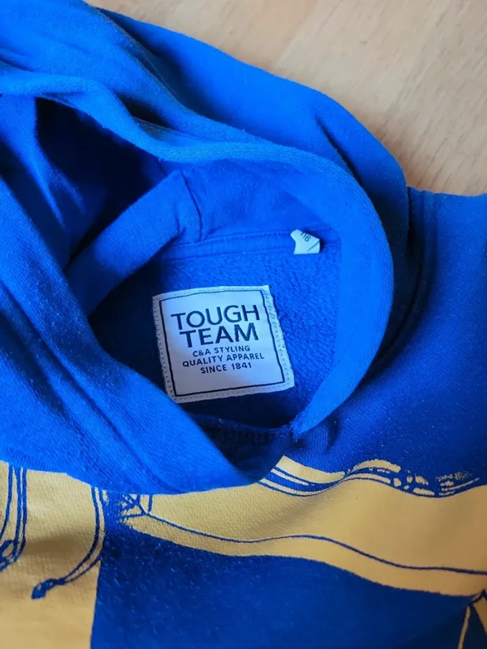 Sweat-shirt capuche bleu - photo numéro 4