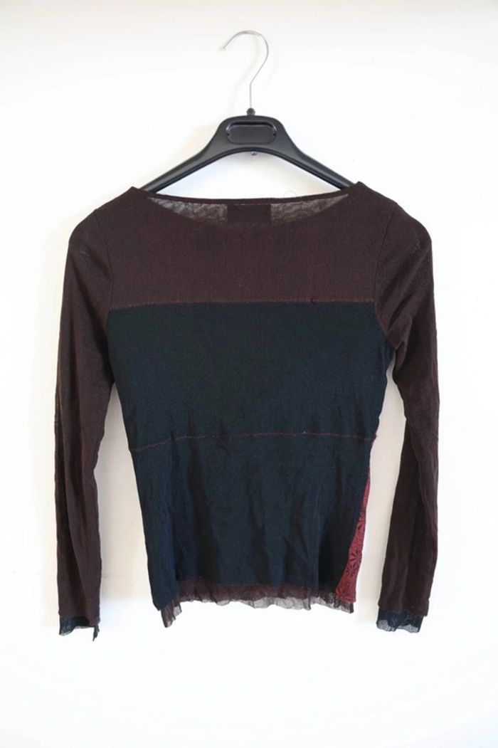 C55 blouse marron / bordeaux One step 40 - photo numéro 2