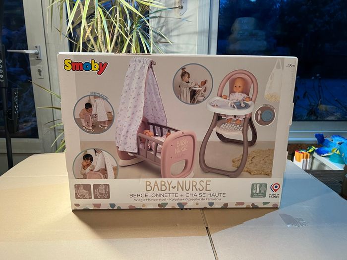 Chaise haute et bercelonnette pour poupée smoby - photo numéro 2