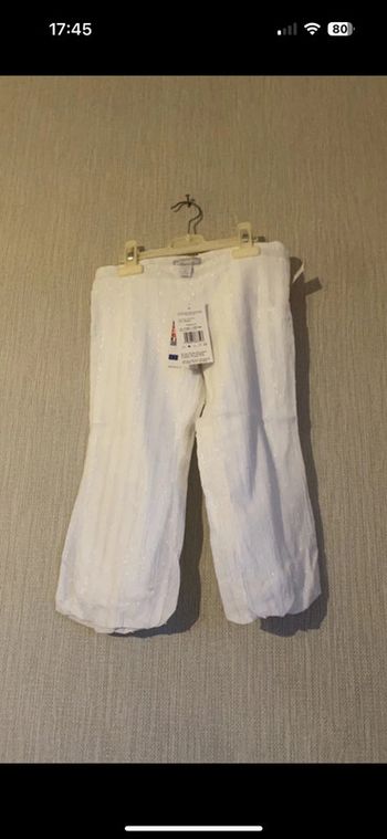 Pantacourt orchestra blanc brillant 7 ans neuf