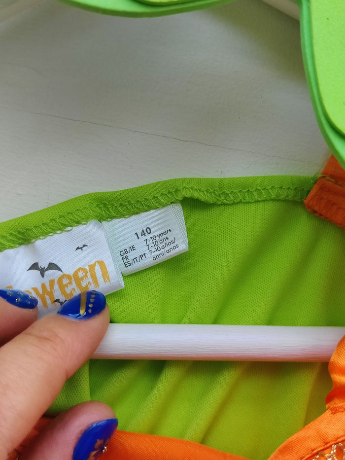 Déguisement robe citrouille et accessoires Halloween Taille 7-10 ans - photo numéro 4