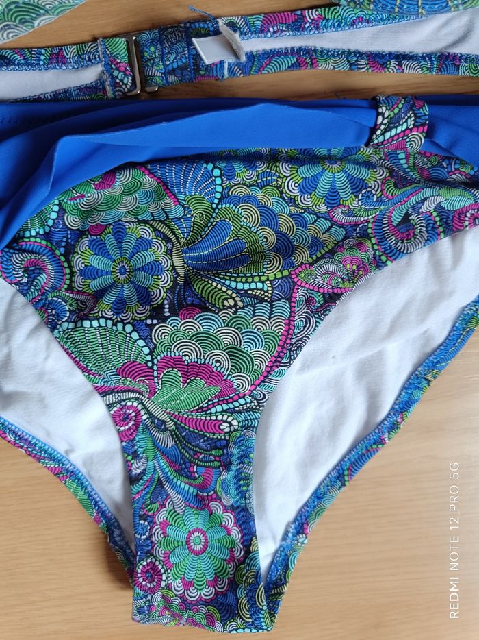 Maillot de bain bleu imprimé Rouge gorge T.40 - photo numéro 4