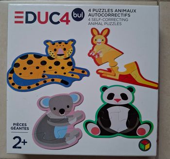 4 Puzzles animaux autocorrectifs Oxybul  2+