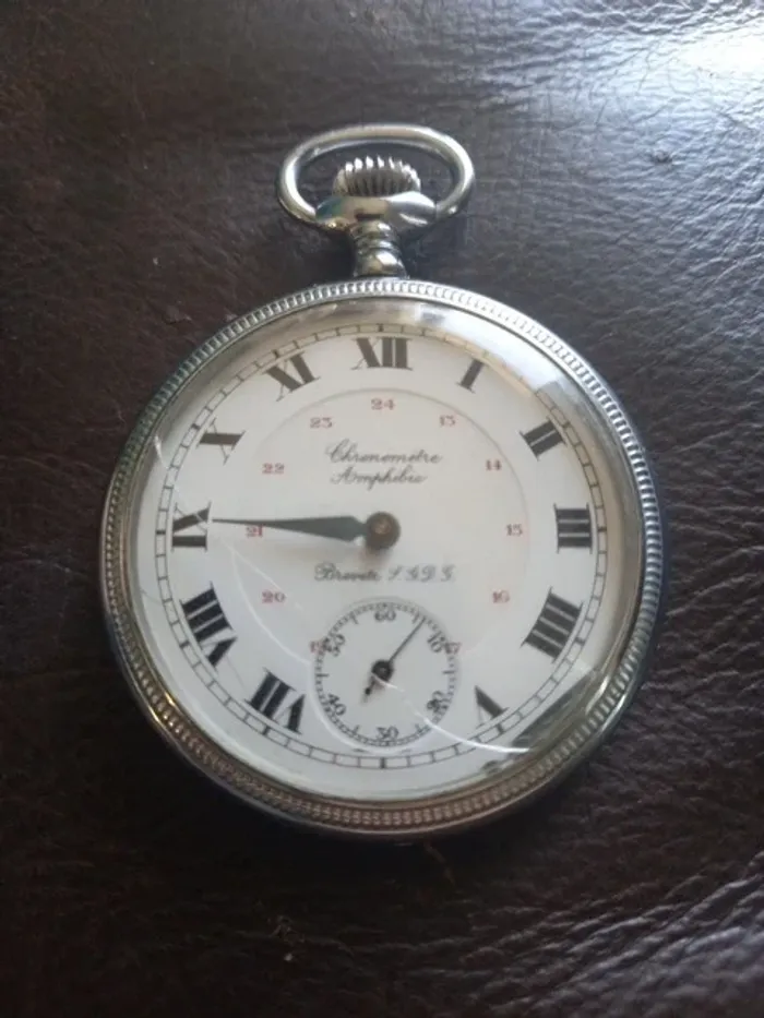 Montre à Gousset - Chronomètre Amphibie - Brevété S.G.D.G - Vintage - photo numéro 2