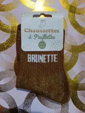 Chaussette à paillettes message