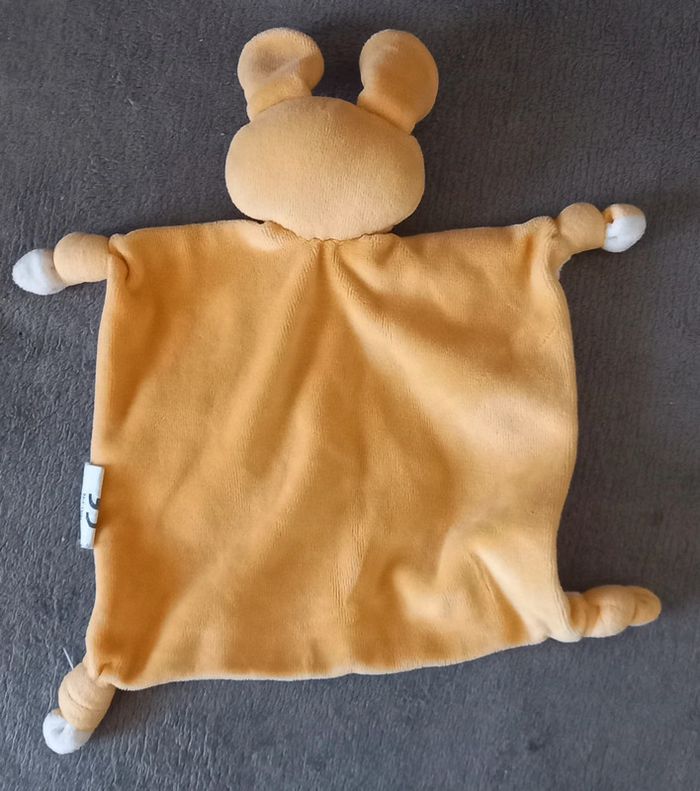 Doudou plat Lapin blanc et orange - Provera - photo numéro 2