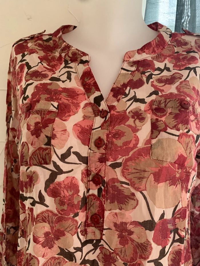 Blouse Armand Thierry fleurie manches longues taille 38 - photo numéro 3