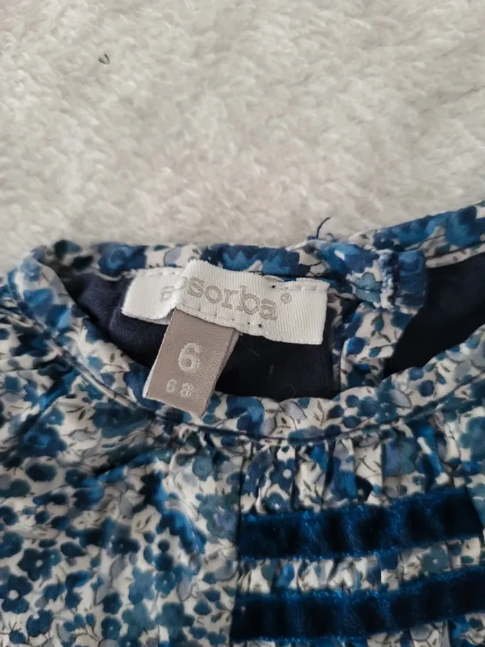 Robe liberty bleu manches longues 06mois - photo numéro 2