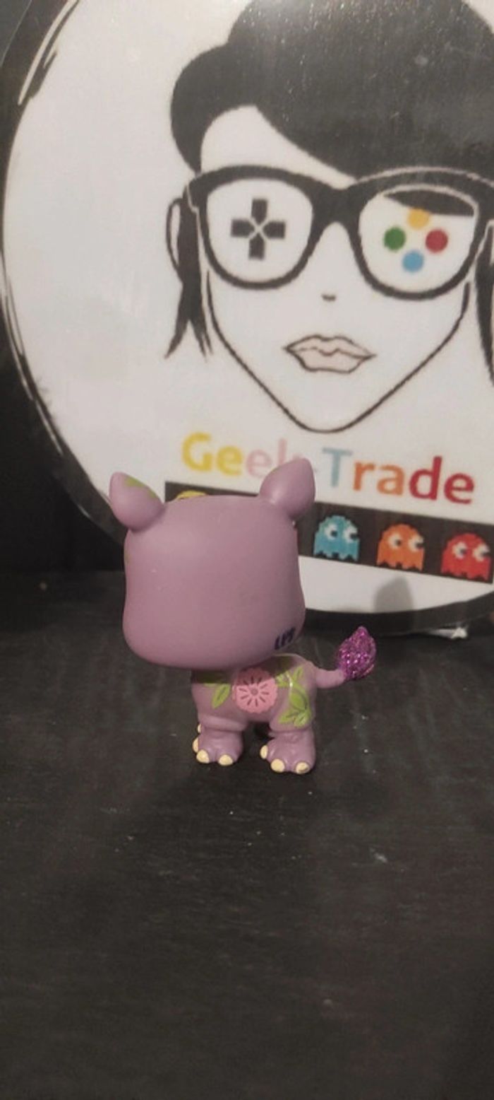 Littlest Petshop LPS Hasbro Authentic Pet shop 2342 Rhino Rhinoceros Glitter - photo numéro 2