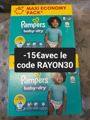 Deux carton maxi economy couche Pampers taille 8
