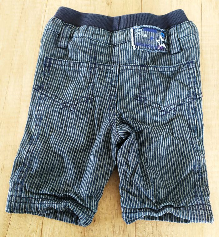 Pantacourt doublé rayé marine 3 mois Grain de blé - photo numéro 2