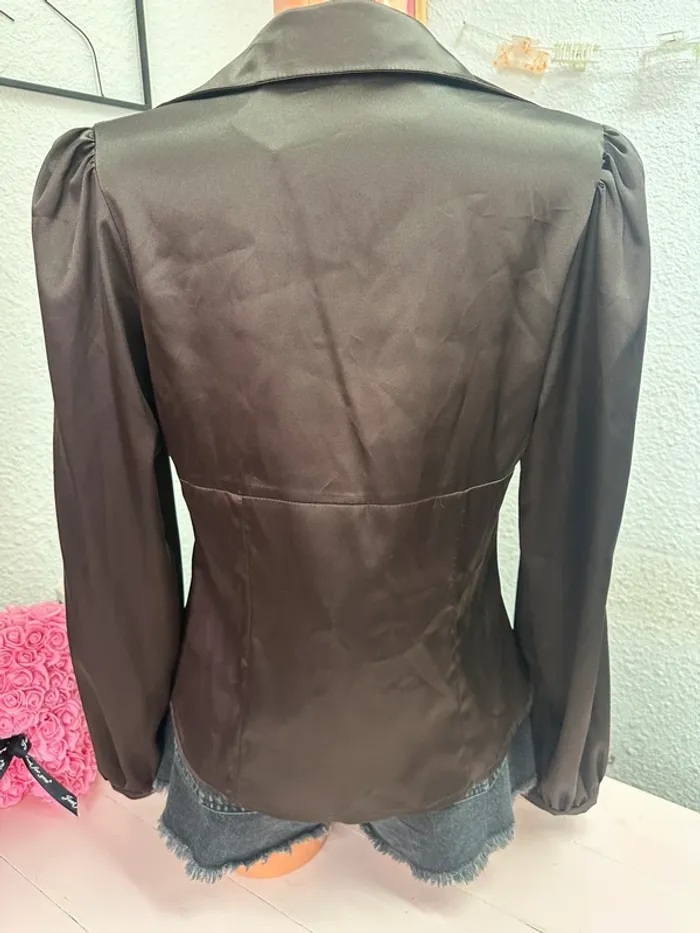 Blouse marron satiné taille 42 Mado et les Autres - photo numéro 2