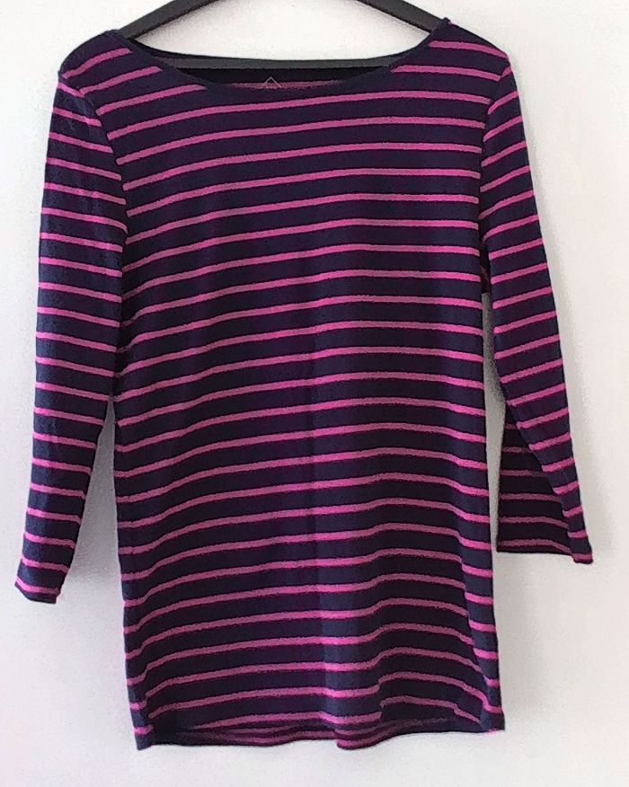 T-shirt à manches longues rayé noir et rose – Tex – Taille XXL – Femme - photo numéro 3