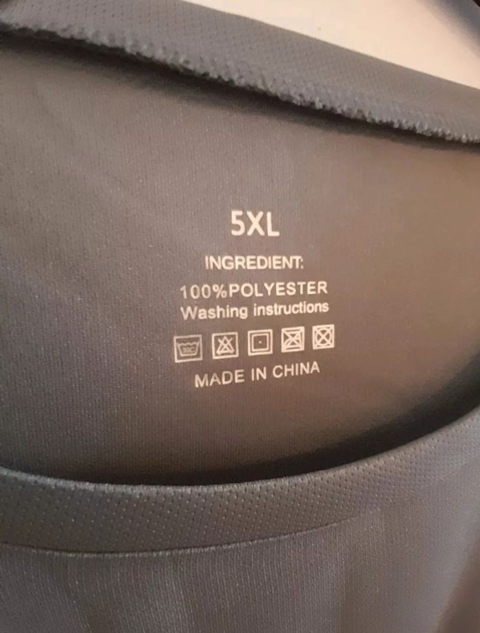 T-shirt homme couleur Gris, taille 5XL - photo numéro 3