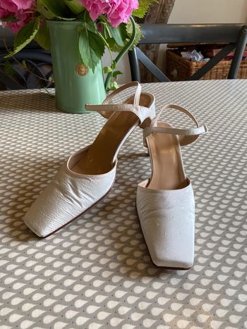 Chaussures de mariage en soie sauvage crème taille 39