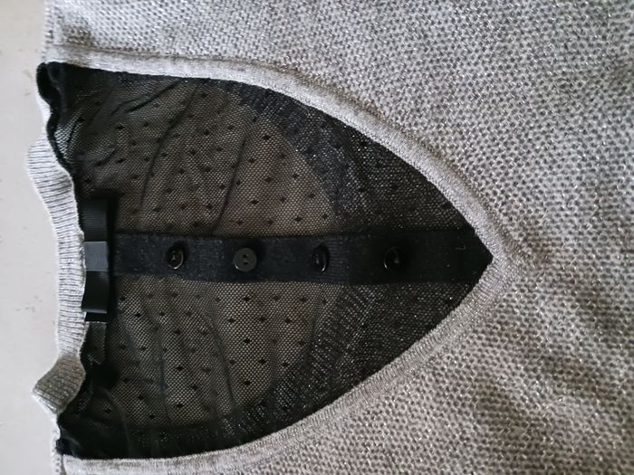 pull gris brillant et noir Taille XS soir 36-38 Etam Neuf - photo numéro 3