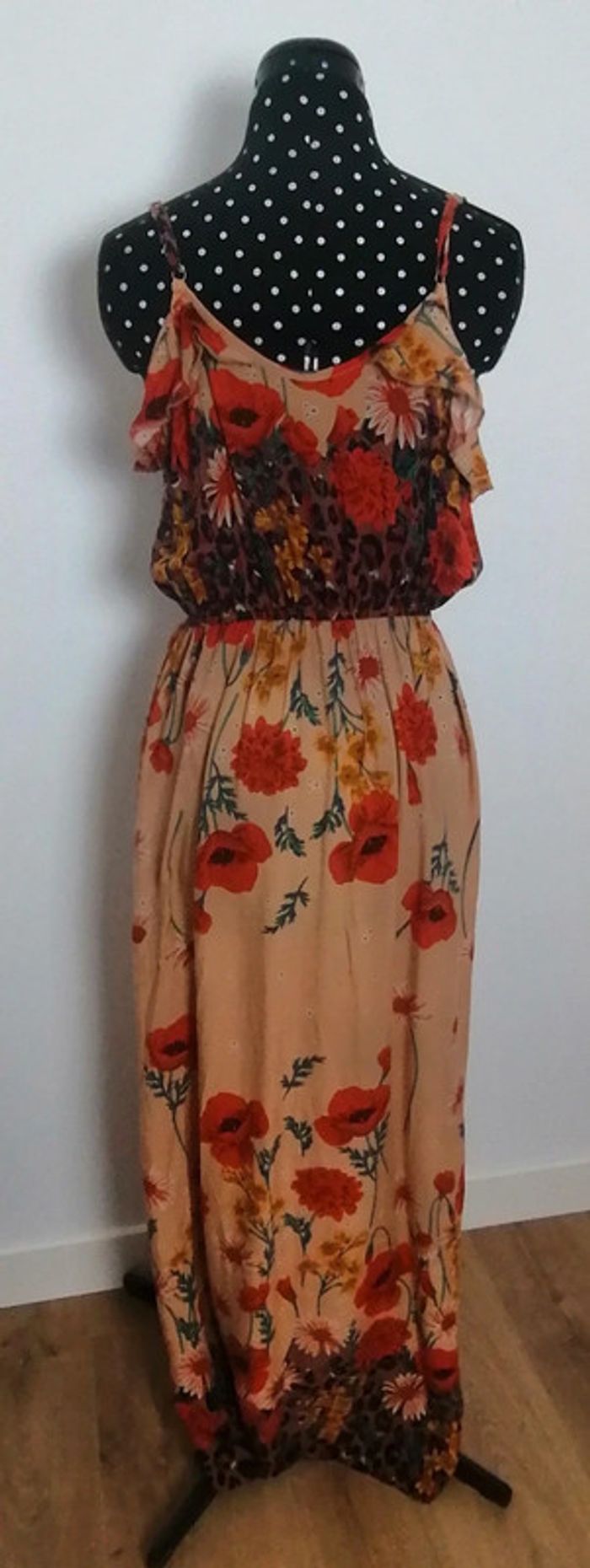 Robe d'été fleurs coquelicots orange multicolore Taille Unique Maison Clotilde - photo numéro 5