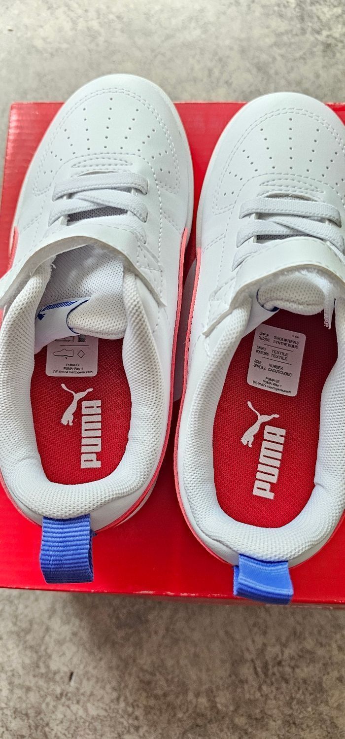 Baskets Puma enfant taille 32 – neuves – blanc/rouge - photo numéro 3