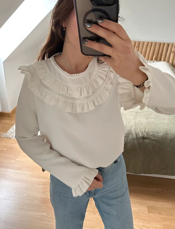Blouse Saaj blanche détail volants 🐚 - photo numéro 2