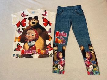 Ensemble legging et t-shirt Masha and the Bear - 5/6 ans