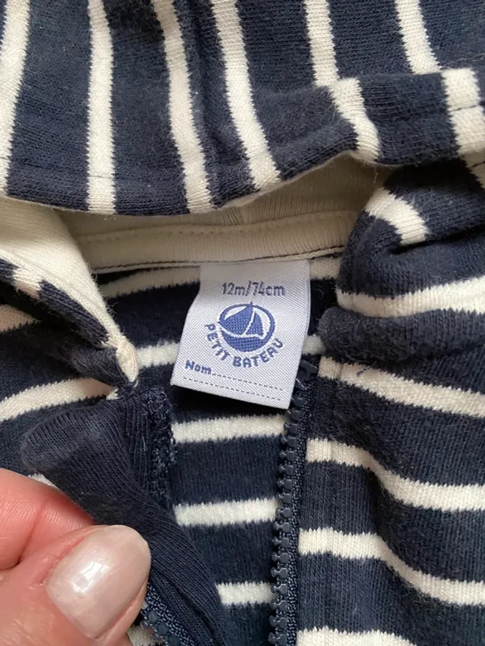 Gilet marinière petit bateau 12 mois - photo numéro 2