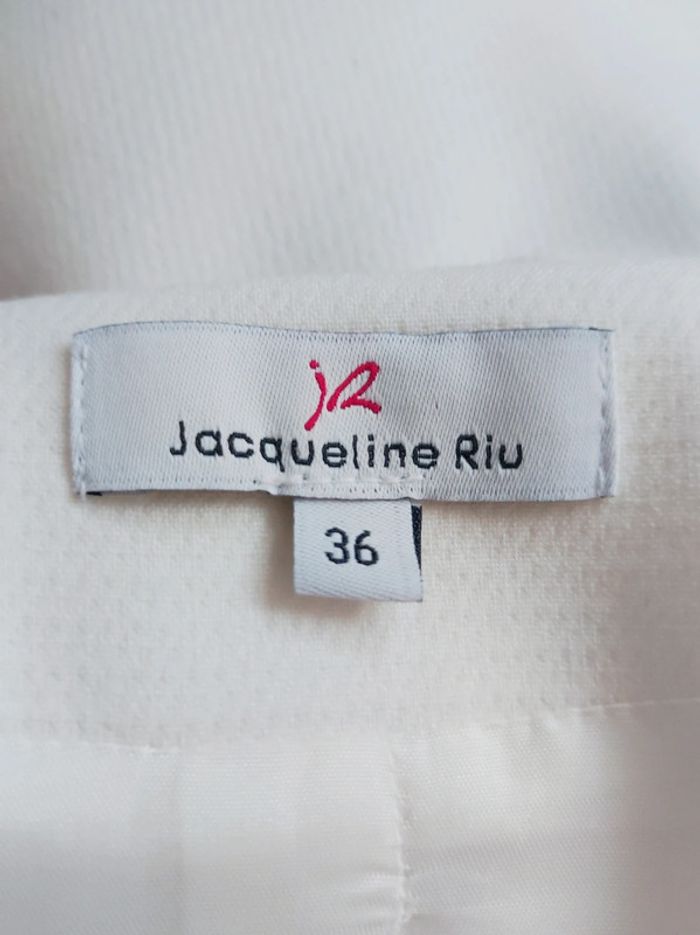 Veste robe tailleur jacket blanc ivoire noeud Vintage / Made in France 🇨🇵 Jacqueline Riu - 36/S - photo numéro 7