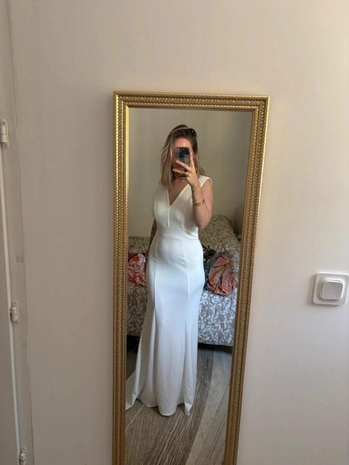 Robe de soirée longue blanche taille 36 - photo numéro 2