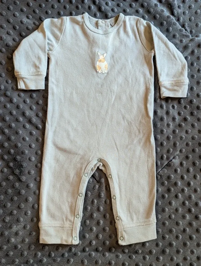 Pyjama sans pieds léger bébé 6 mois Bout'chou #coton #rayé #lapin - photo numéro 6