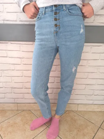 D4672 jeans mom fille 12 ans