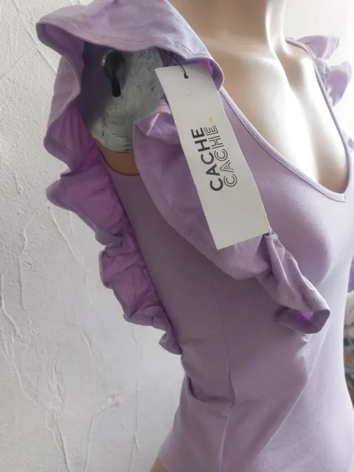 Body Cache Cache violet avec volants Taille XS - photo numéro 4