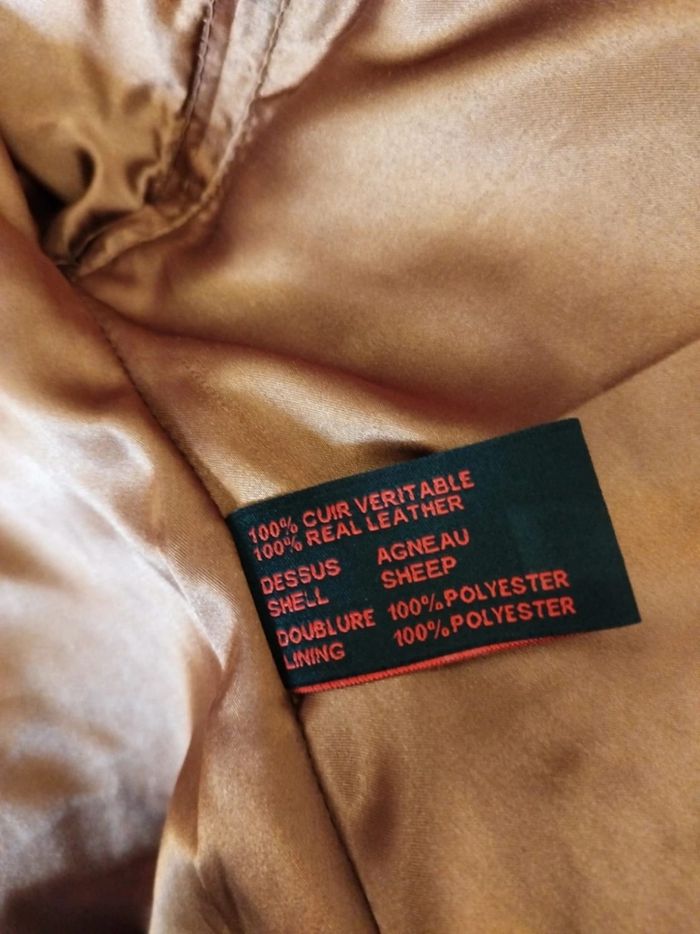 Veste blouson marron vrai cuir Peaux De Rêve XL/42 - photo numéro 9