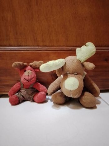 Lot de 2 peluches rennes